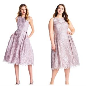 Metallic Embroidered Tea Lengthed Dress